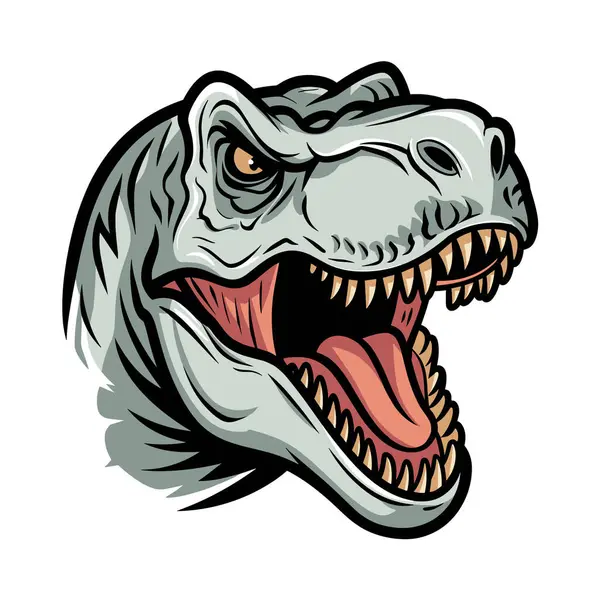 Kızgın T-Rex Baş İllüstrasyonu