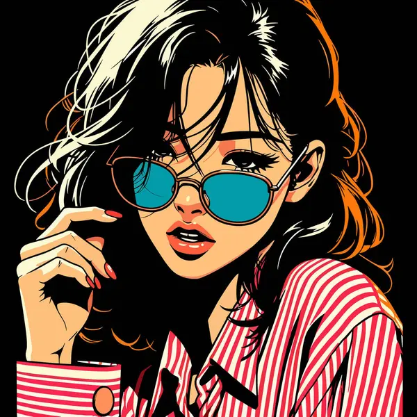 Anime Lofi kız nostaljik tasarım