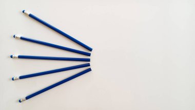 Eğitim, staj, atölyeler, eğitim dersleri, özel dersler, sınav merkezleri, sanat ve zanaat, akademik, okullar gibi işletmeler için mükemmel bir geçmiş oluşturmak amacıyla mavi kalemler yerleştirildi.. 