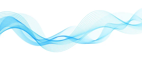 Beyaz Arkaplanda Şeffaf Açık Mavi Dalga Hattı olan Soyut Arkaplan. Kapak Tasarımı, Afişler, İniş Sayfaları için Yaratıcı Satır Sanatı. Yumuşak Dalgalı Yatay Çizgili Şablon.