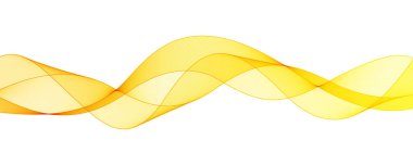 Grafik Soyut Tasarım Elemanı Sarı ve Turuncu Şeffaf Dalga Hattı Beyaz Arkaplan 'da izole edildi. Yumuşak Dalgalı Yatay Sıcak Eğimli Çizgi Kapaklar, Afişler, İlanlar, Kartlar Tasarımı.