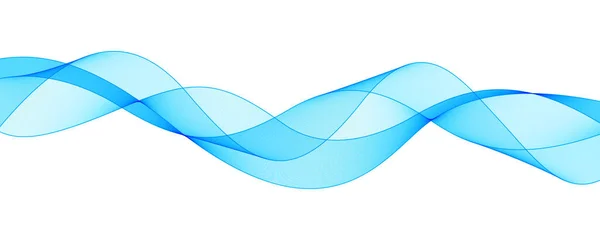 Élément Conception Lumineux Abstrait Ligne Onde Transparente Bleue Isolée Sur — Image vectorielle