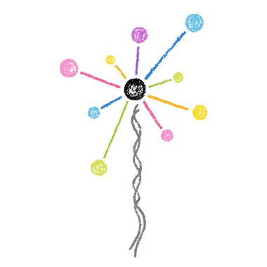 Soyut Tasarım El Çizimi Parlak Renkli Şekil Beyaz Arkaplanda izole edildi. Retro Vintage Çocuk Çizim Tarzı. Renkli Çizim Çocuk Eşyaları ve Bebek Ürünleri İçin Basit Biçim.