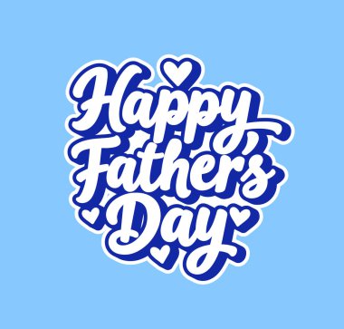 Mutlu babalar günü tipografi tasarımı, el çizimi harfler. Beyaz arkaplanda izole edilmiş tatil harfleri.