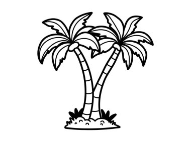 Palmiye ağacı siluet vektörü