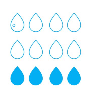 su damlası ikonu vektörü, su düşen illüstrasyon