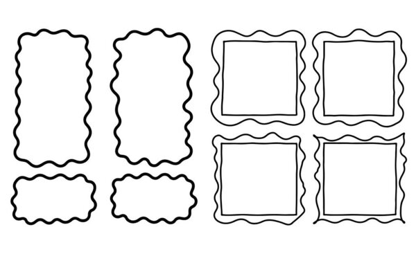 Комплект рамок для наклеек и этикеток, зона для выдержки области письма, черно-белые декоративные рамки, декоративные винтажные рамки.
