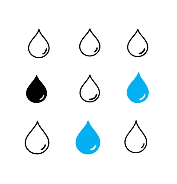 su damlası ikonu vektörü, su düşen illüstrasyon