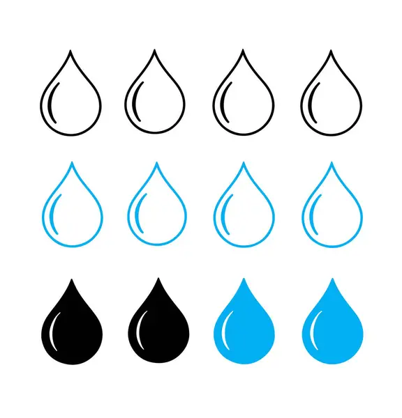 su damlası ikonu vektörü, su düşen illüstrasyon
