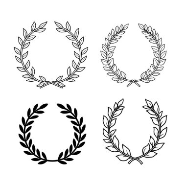 Dairesel defne yaprağı vektör simgesi