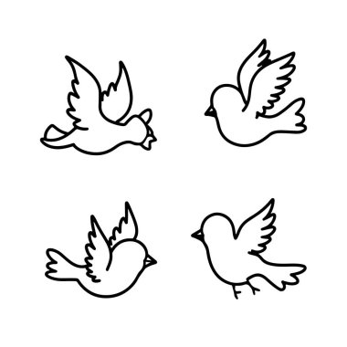 Farklı pozlardaki karga siluetleri duruyor, vıraklıyor ve uçuyor. Korkunç cadılar bayramı silueti, ürkütücü cadılar bayramı karga silueti. Elle çizilmiş hayvanlar silueti.