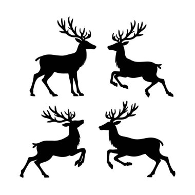 Sevgili siluetler, siyah vektör seti