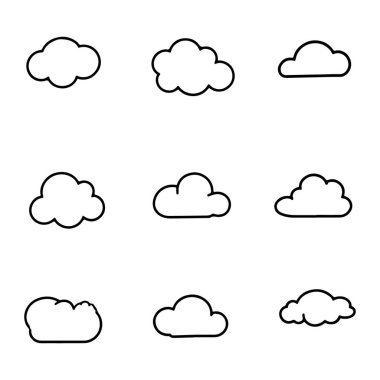 Bulut Siluetlerinin Vektör Tasarımları