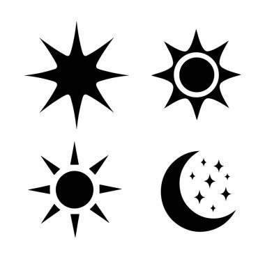 Yıldız sembollü Hilal Ay, Yıldız ve Hilal Ana Hattı Simge çizimi