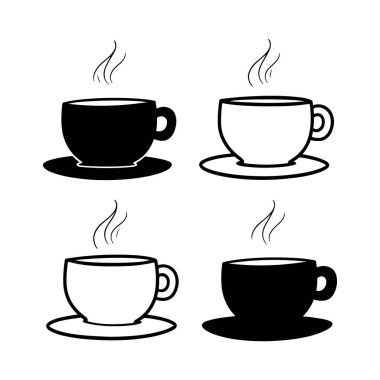 Kahve fincanı ikonu seti. Bir kahve ikonu vektörünü kap.