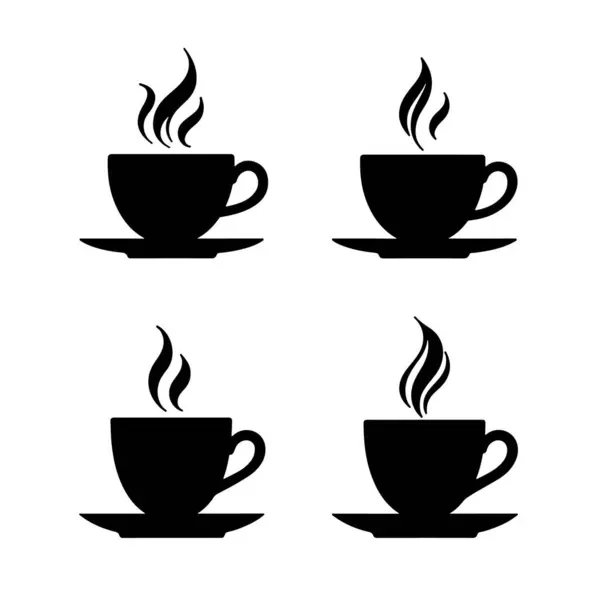 Kahve fincanı ikonu seti. Bir kahve ikonu vektörünü kap.