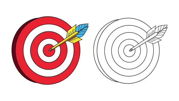 Hedefte ağır gölgeli ok var. Hedef simge simgesi belirleme vektörünü başarıyor.