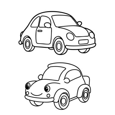 Aralıksız çizgi sanatı basit araba çizim vektörü