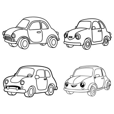Aralıksız çizgi sanatı basit araba çizim vektörü