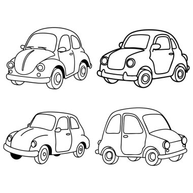 Aralıksız çizgi sanatı basit araba çizim vektörü