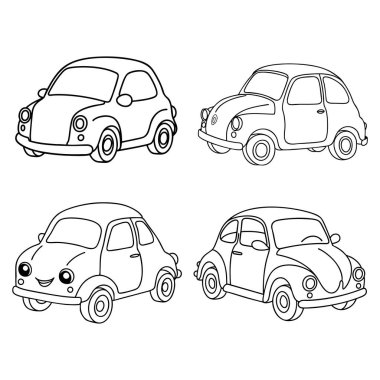 Aralıksız çizgi sanatı basit araba çizim vektörü
