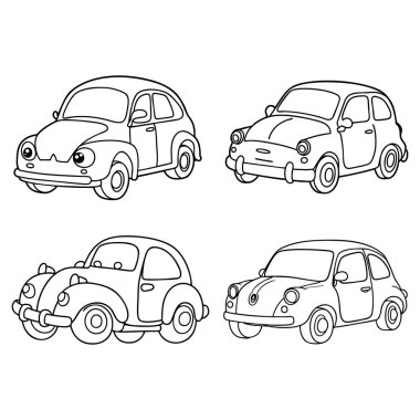 Aralıksız çizgi sanatı basit araba çizim vektörü