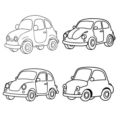 Aralıksız çizgi sanatı basit araba çizim vektörü