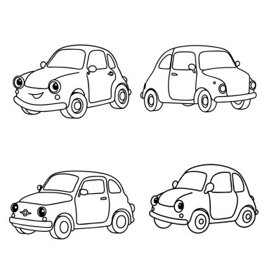 Aralıksız çizgi sanatı basit araba çizim vektörü