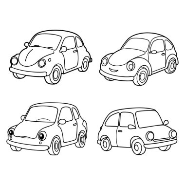 Aralıksız çizgi sanatı basit araba çizim vektörü