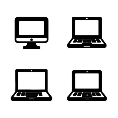 Bilgisayar monitör simgesini. Düz Pc sembolü. Vektör çizim