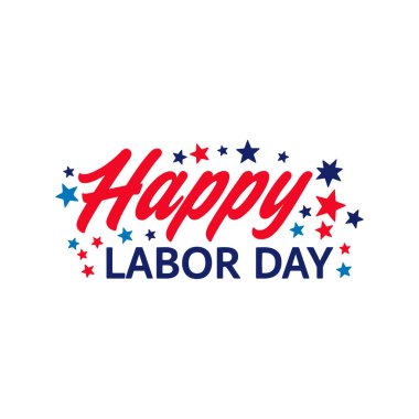 Mutlu İşçi Bayramı el yazmaları. Bayram kutlamaları ve davetiyeler için Birleşik Devletler İşçi Bayramı grafik tasarımı. Vektör illüstrasyonu.