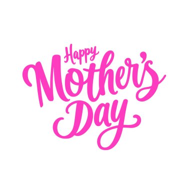 Metin için bir tipografi mutlu anneler günü yazı stili t-shirt tasarım vektör çizimi için basit bir süs ile.