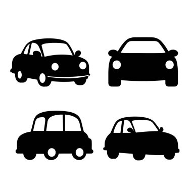 Siluet arabalar beyaz arkaplanda vektör
