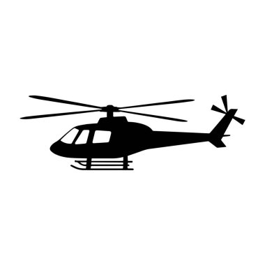 Hava Taşımacılığı ve Kurtarma Temaları için Dinamik Helikopter Silüeti Tasarımı Minimalist Havacılık Çizimi