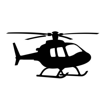 Hava Taşımacılığı ve Kurtarma Temaları için Dinamik Helikopter Silüeti Tasarımı Minimalist Havacılık Çizimi