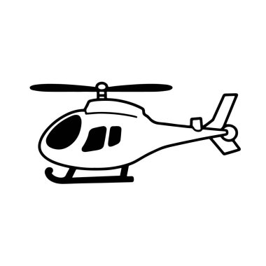 Hava Taşımacılığı ve Kurtarma Temaları için Dinamik Helikopter Silüeti Tasarımı Minimalist Havacılık Çizimi