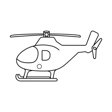 Hava Taşımacılığı ve Kurtarma Temaları için Dinamik Helikopter Silüeti Tasarımı Minimalist Havacılık Çizimi