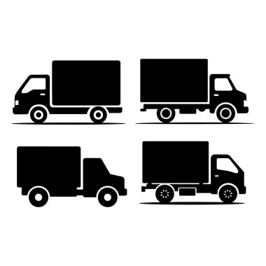 Güçlü Kamyon Silüeti Tasarımı Minimalist Ağır Araç Taşımacılık Konseptleri Çizimi