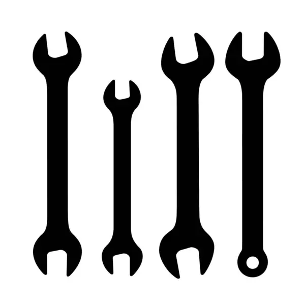 Silhouette of a wrench tool Vector illustration