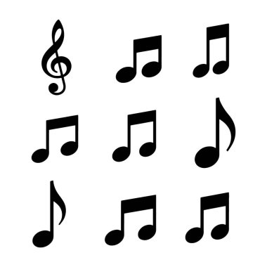 müzik notlar Icons set. vektör çizim