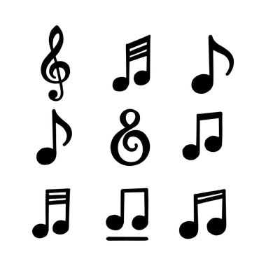 müzik notlar Icons set. vektör çizim