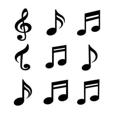 müzik notlar Icons set. vektör çizim