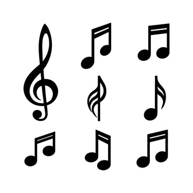 müzik notlar Icons set. vektör çizim