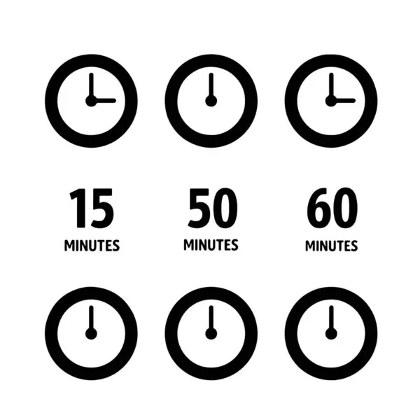 Zamanlayıcı, saat, kronometre izole edilmiş simgeler. Geri sayım simgesi simgesi ayarlandı. Yemek pişirme zamanı. Vektör illüstrasyonu.