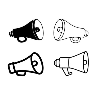 Speaker icon. Megaphone loudspeaker with voice recording or siren. Attribute for organizers and leading mass events.