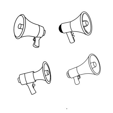 Sözcü simgesi. Ses kaydı ya da sirenli megafon hoparlörü. Organizatörler ve önde gelen kitle olayları için özellik. Ses kaydı ya da sirenli megafon hoparlörü. Organizatörler ve önde gelen kitle olayları için özellik. Mega