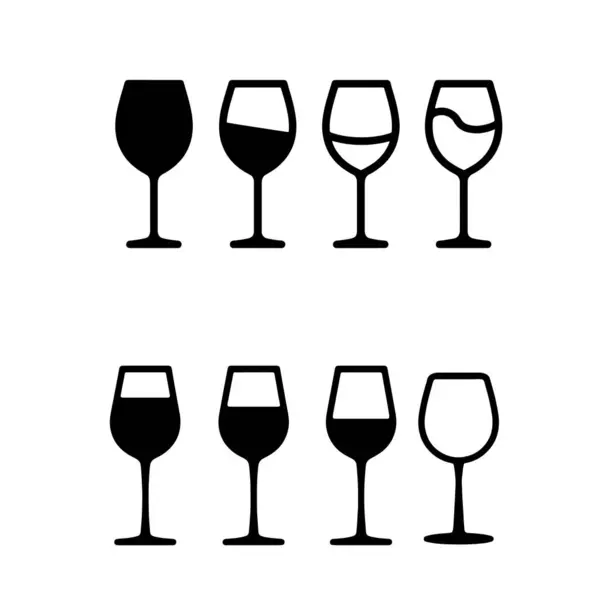 Farklı doldurulmuş şarap kadehleri vektör simgesi se