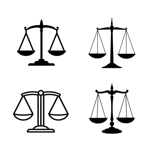Scales of justice flat icon for apps and websites