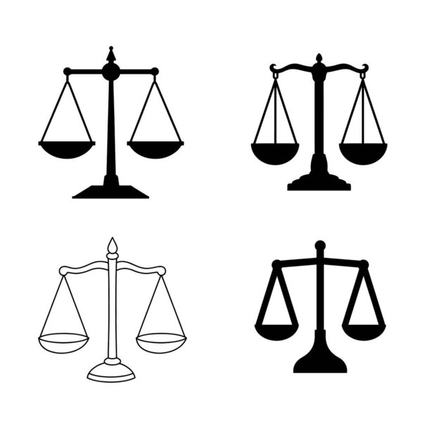 Scales of justice flat icon for apps and websites
