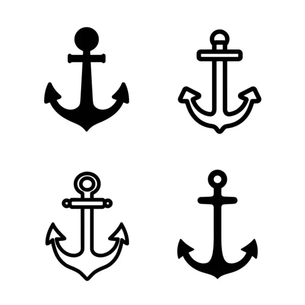 Uygulamalar ve web siteleri için gemi çapası ya da tekne sunucusu düz simgesi